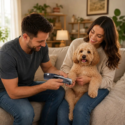Tondeuse silencieuse pour chien avec aspiration | Sans fil pour toilettage canin