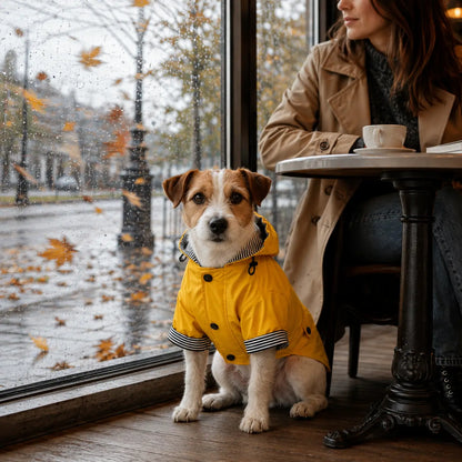 Hunderegenmantel wasserdicht | Regenjacke mit Kapuze für Hunde