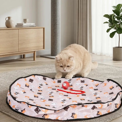 Katzenspielzeug Interaktiv mit Ball | Versteckspiel Matte 70 cm