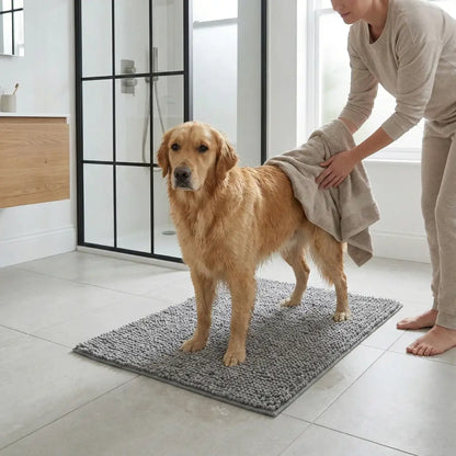 Saugstarke Hundematte | Rutschfeste Schmutzfangmatte für Pfoten