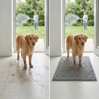 Saugstarke Hundematte | Rutschfeste Schmutzfangmatte für Pfoten