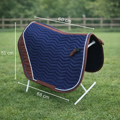 Baumwoll-Komposit Sattelunterlage für Pferde | Blau