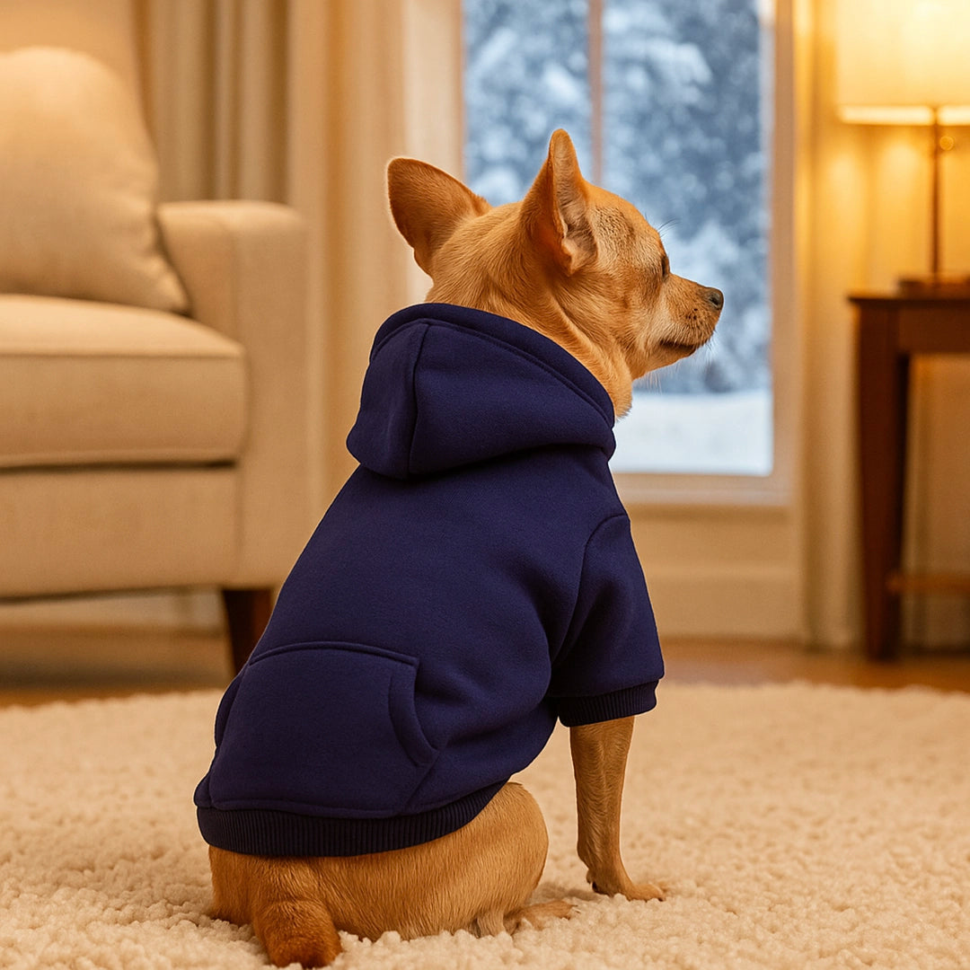Hundemantel mit Kapuze | Warmer Fleece Hoodie für Hunde im Winter