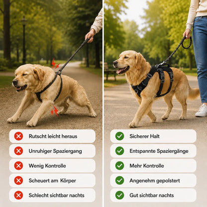 Hundegeschirr Ausbruchsicher | Reflektierendes No Pull Geschirr