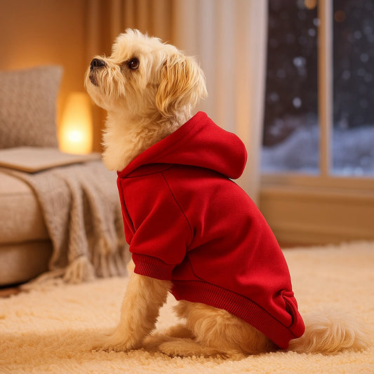 Hundemantel mit Kapuze | Warmer Fleece Hoodie für Hunde im Winter