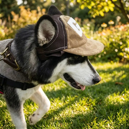 Dog Cap Sun Protection | Adjustable Dog Hat with Ear Holes