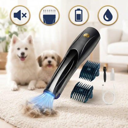 Tondeuse silencieuse pour chien avec aspiration | Sans fil pour toilettage canin