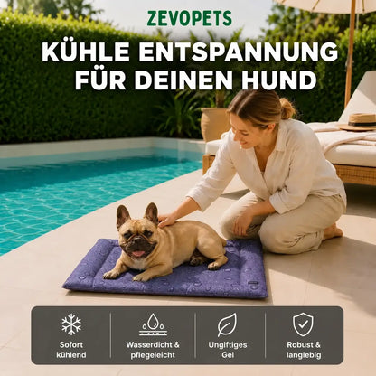Hunde Kühlmatte wasserdicht & faltbar | Selbstkühlend Sommer